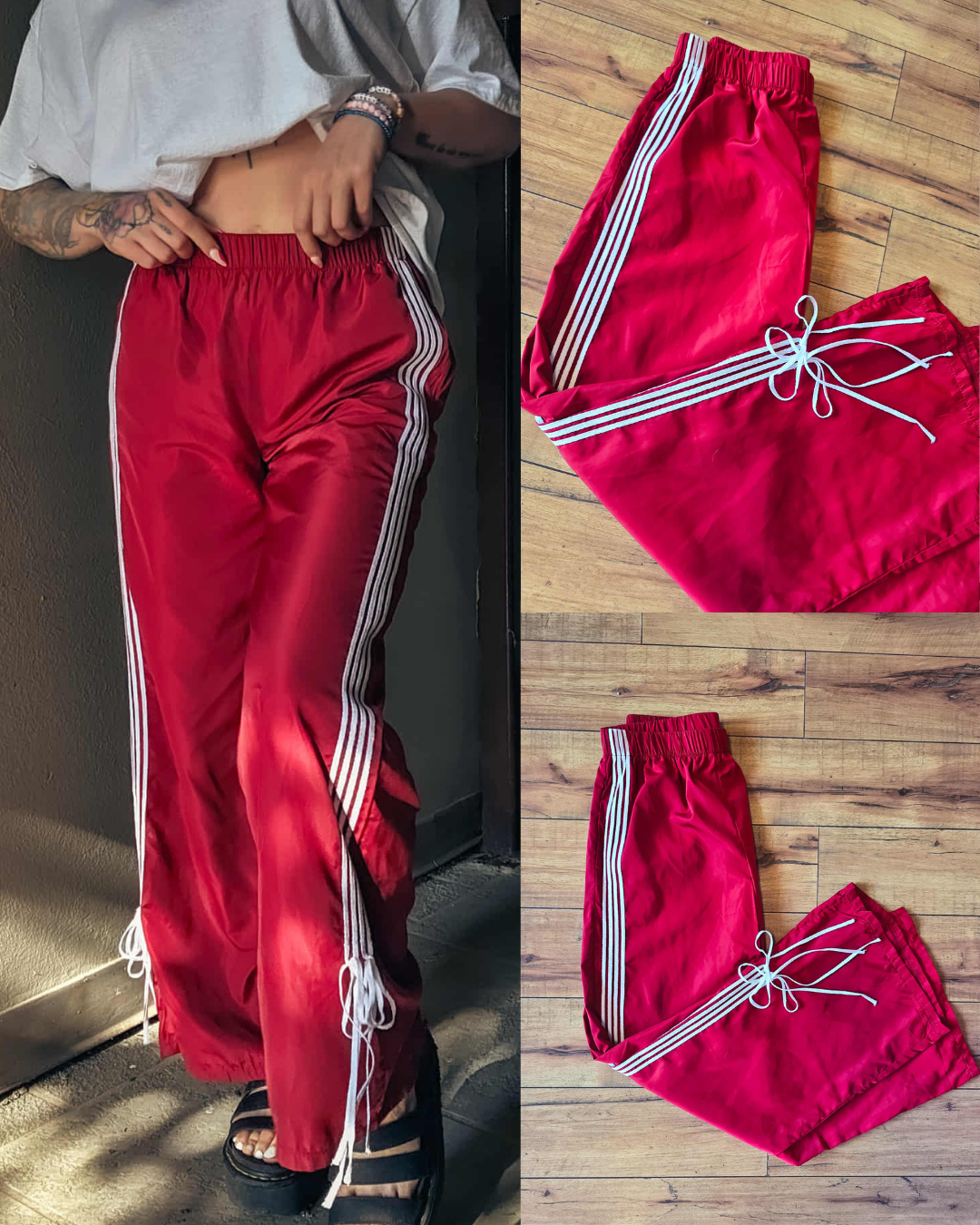 Crimson Ribbon Track Pants