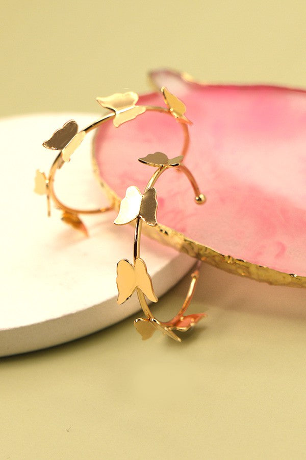 Butterfly Hoop Earrings
