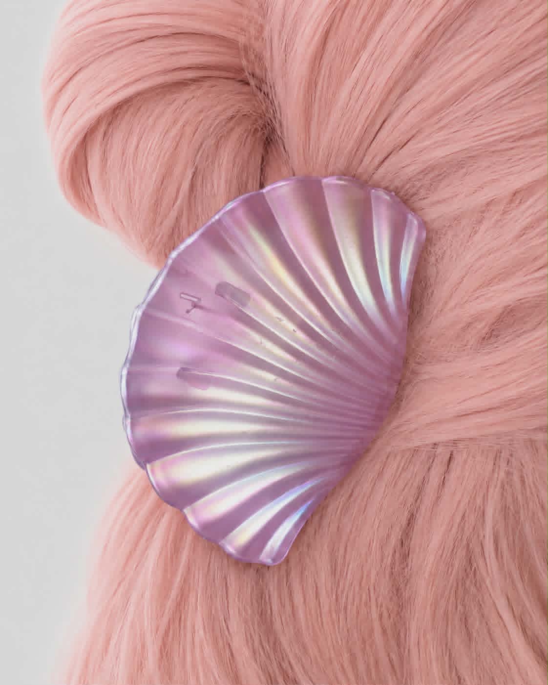 Large Purple Iridescent Seashell Claw Clip
