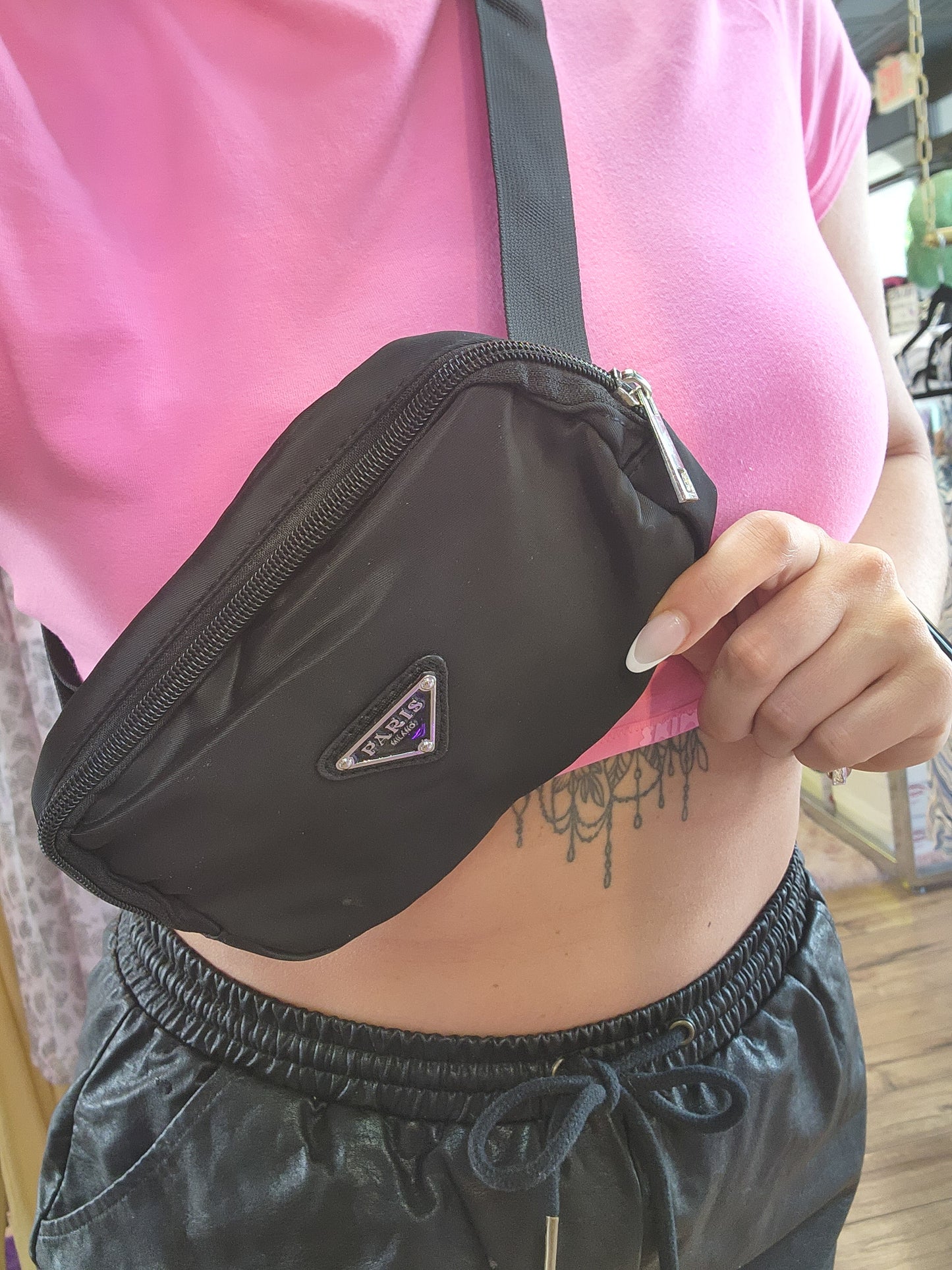 Black WKND In Paris Belt Bag