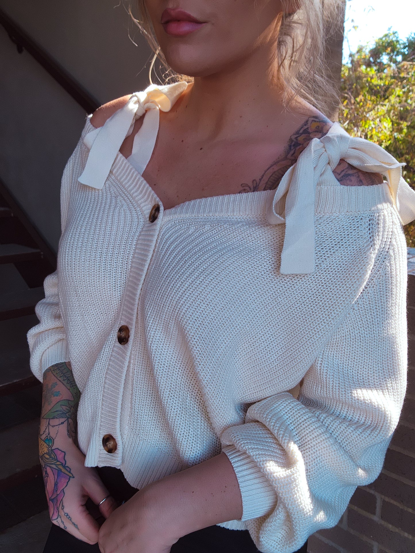 Market Mornings Off Shoulder Sweater