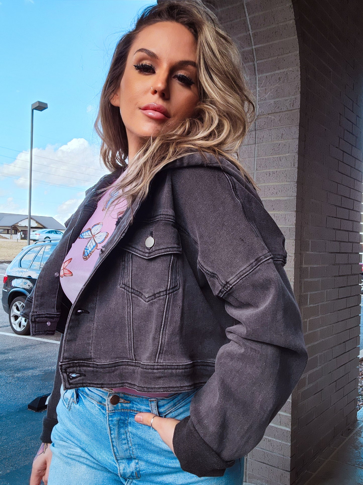 Always Real Hooded Denim Jacket
