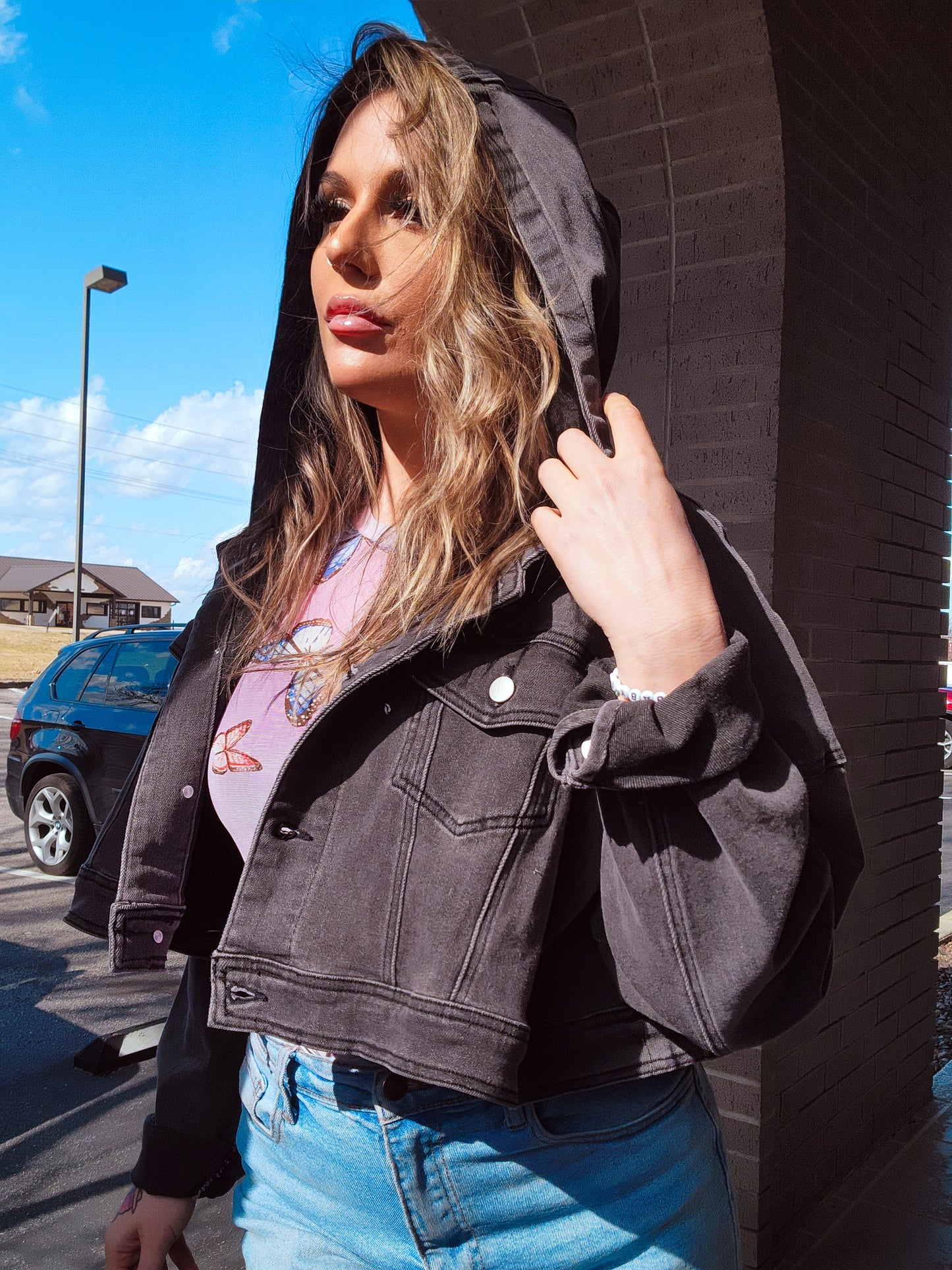 Always Real Hooded Denim Jacket