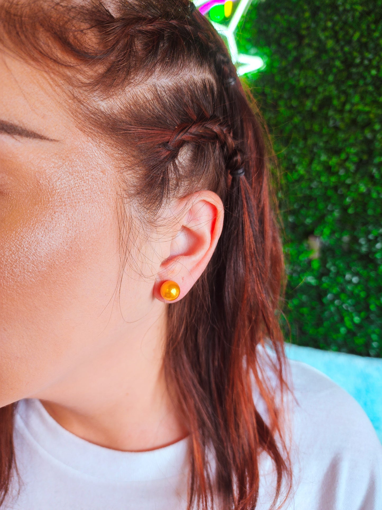Orange Chroma Spheres Earrings