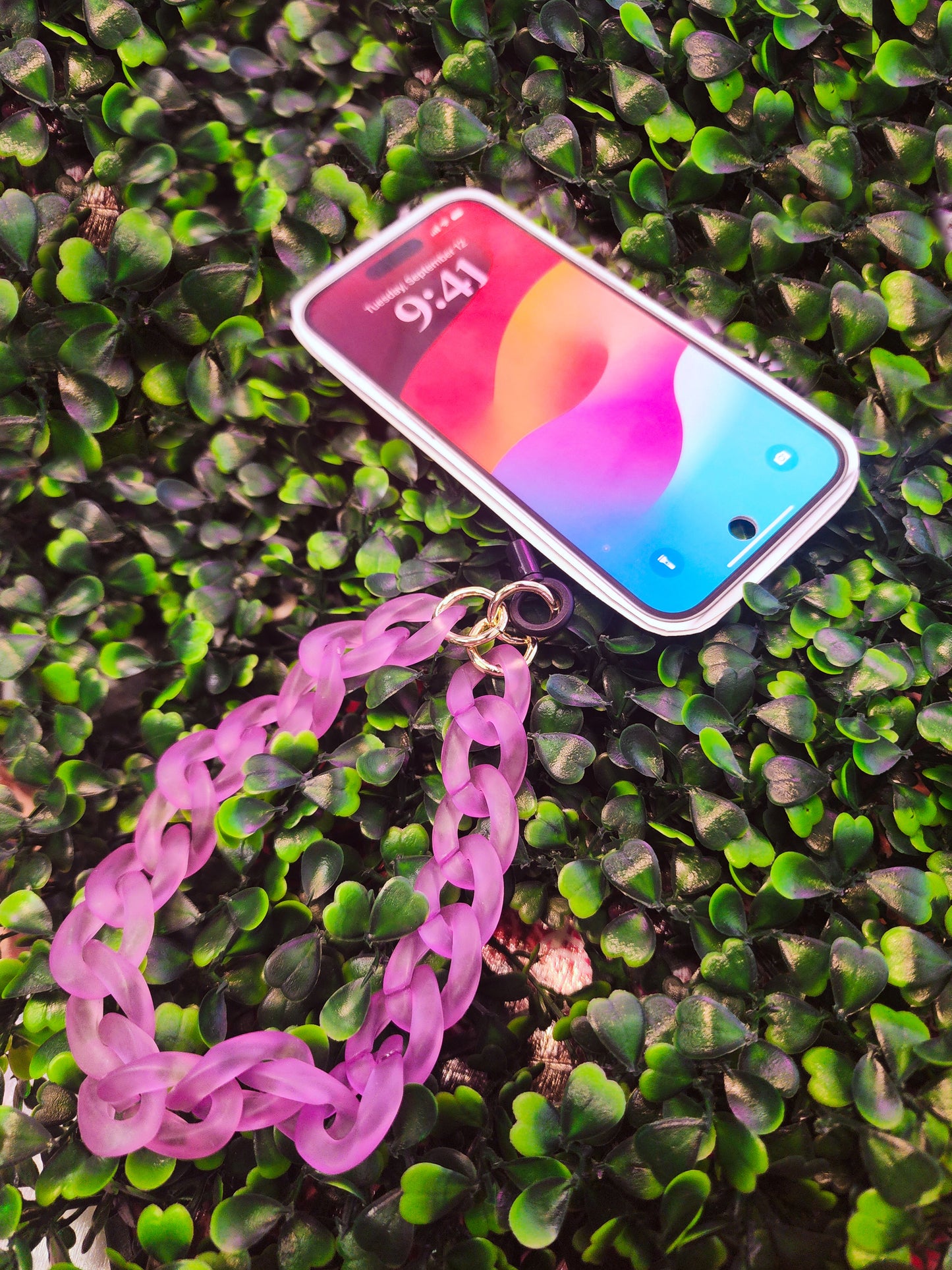Frosted Purple Cellphone Keychain Charm