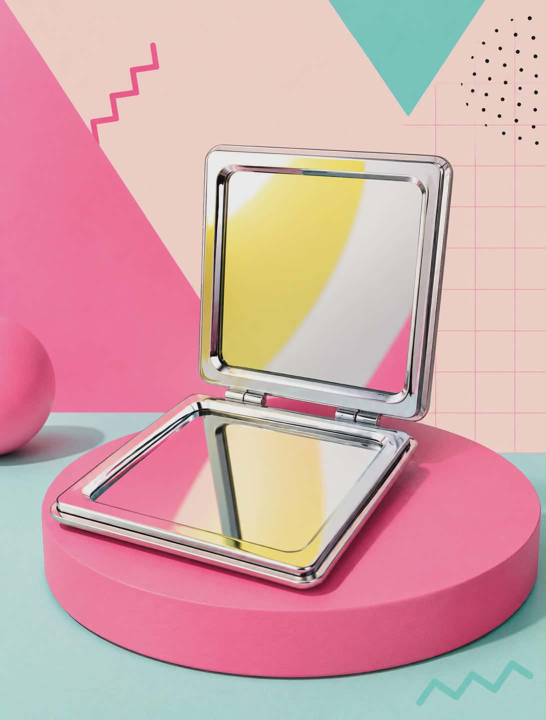 Pop Art I Don't Care Mini Pocket Mirror