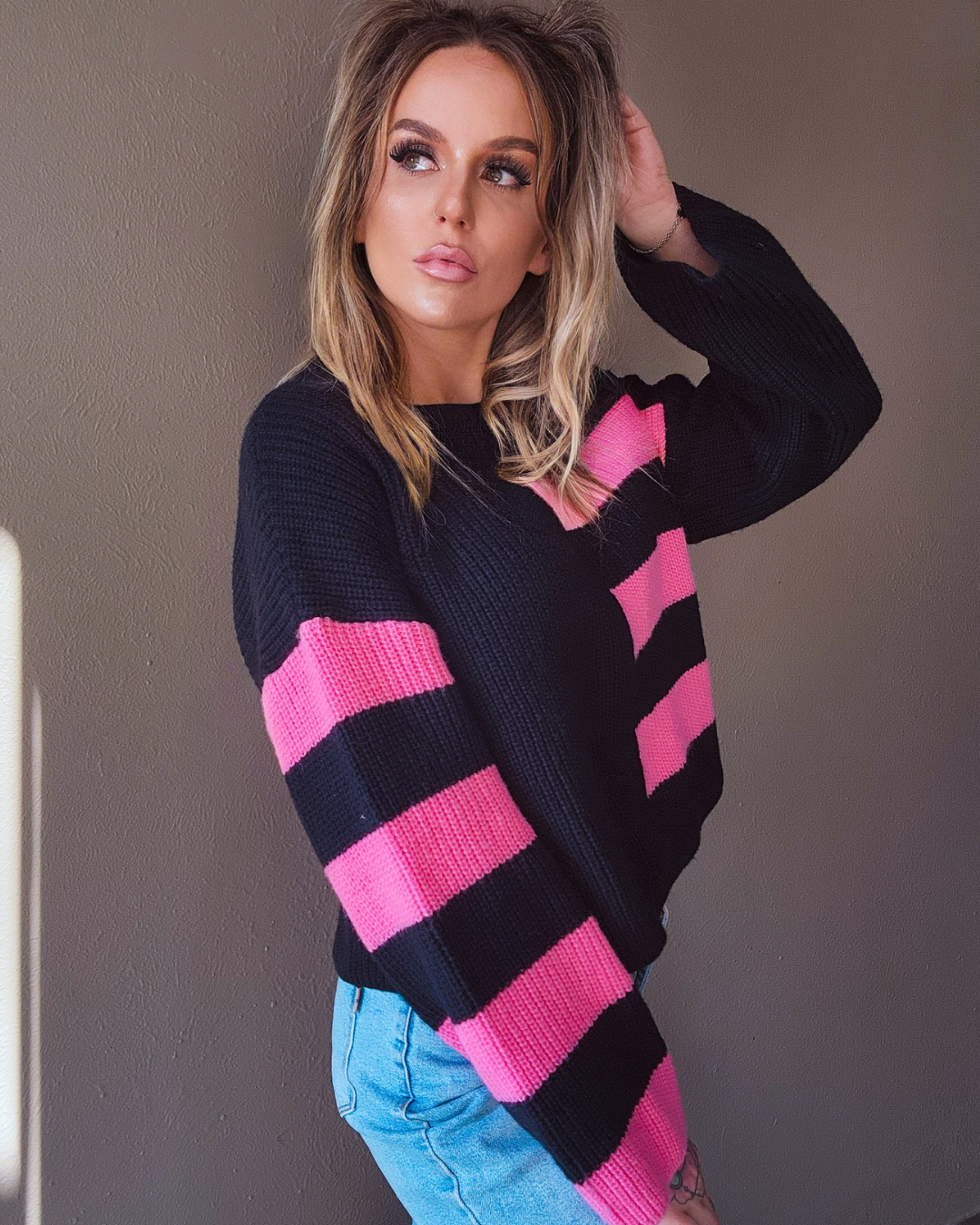 Happy Anywhere Striped Sweater