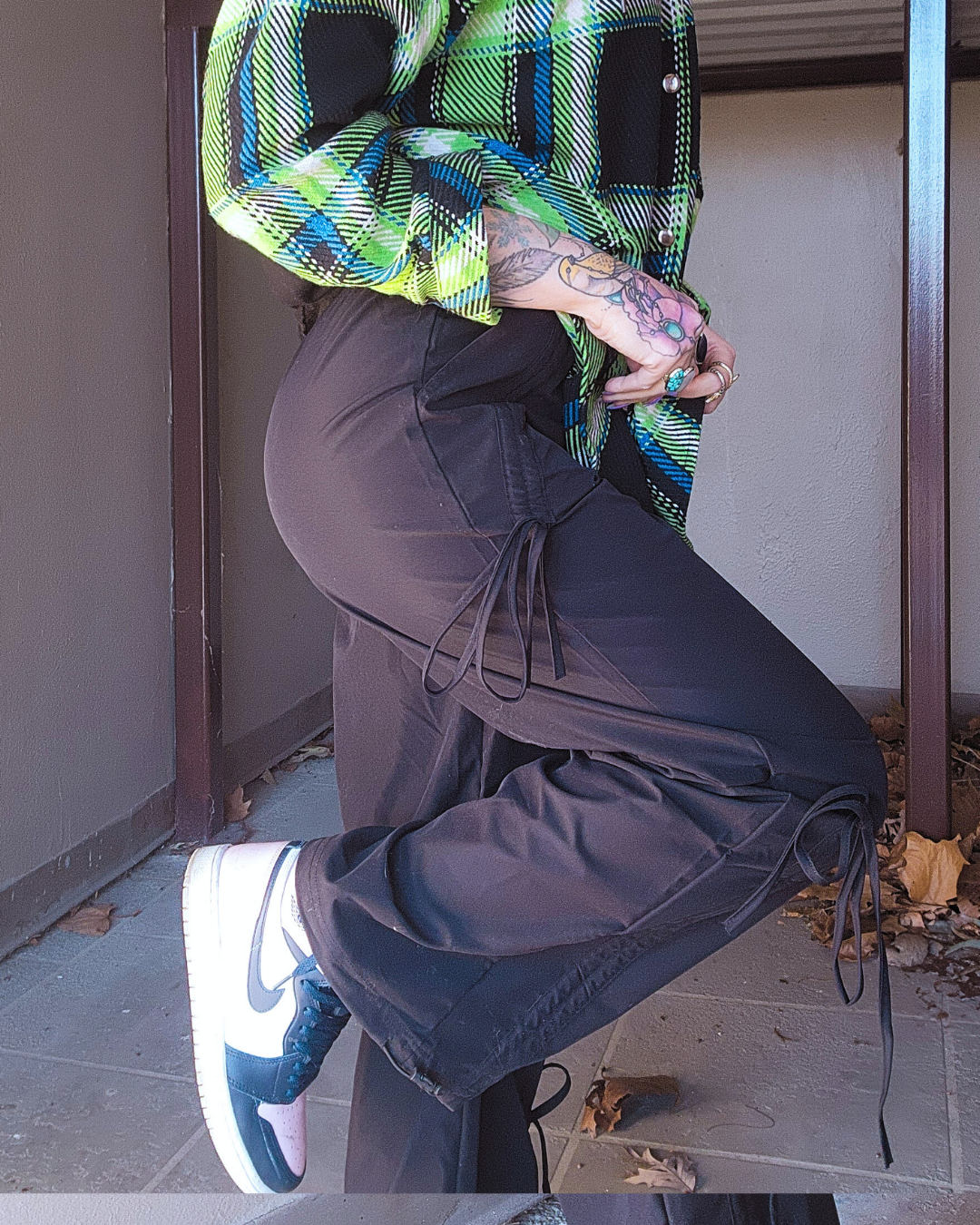 Wherever I Go Black Cargo Pants