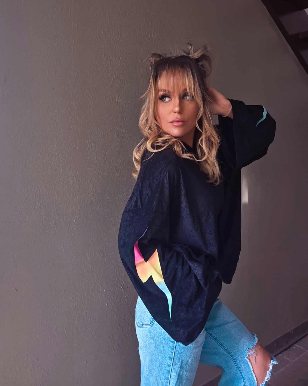 Cosmic Lightning Bolt Hooded Sweater