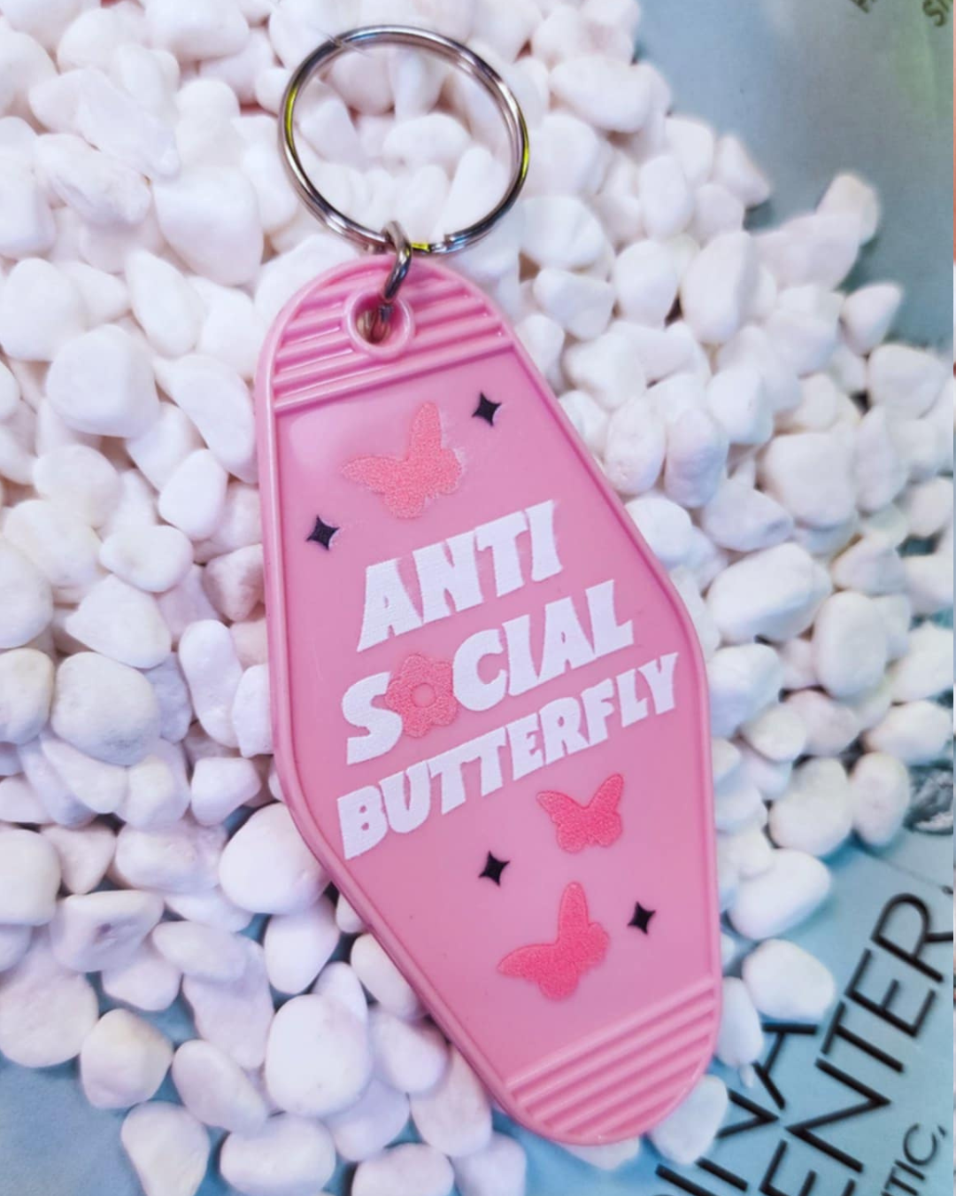 Anti Social Butterfly Keychain