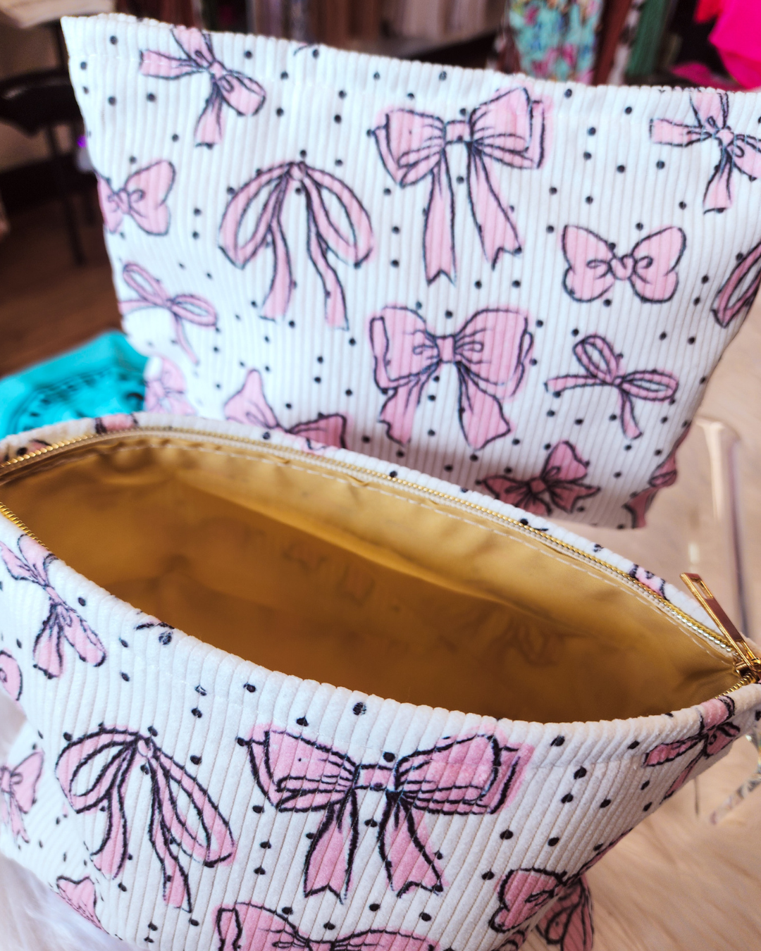Corduroy Bow Pouch