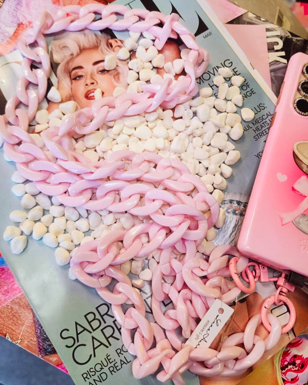 Light Pink Crossbody Cellphone Chain