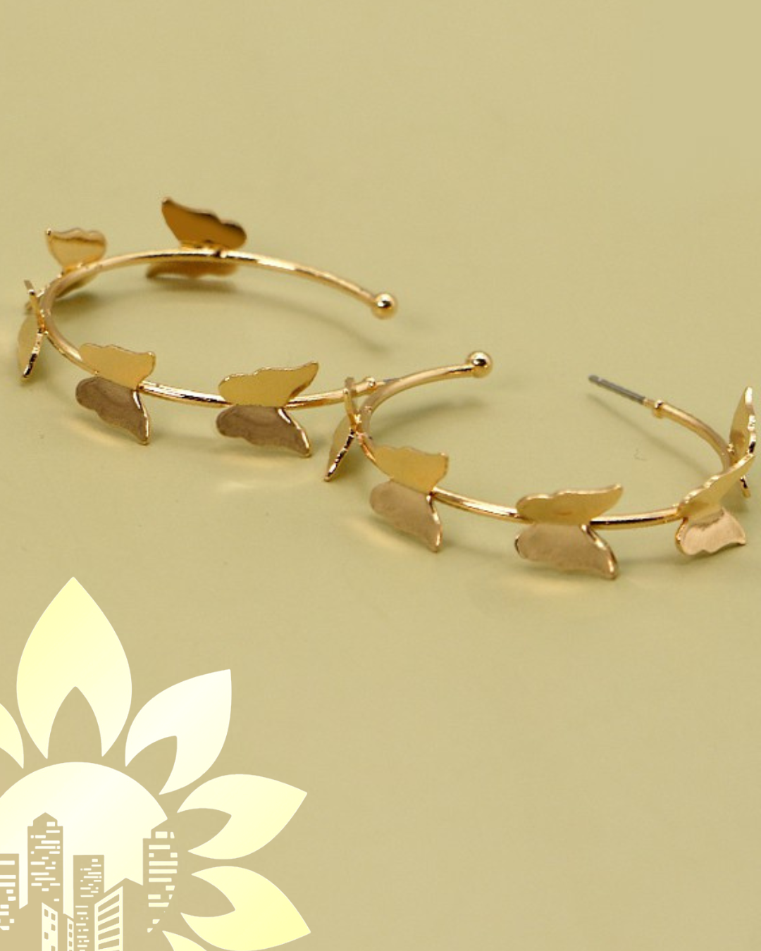 Butterfly Hoop Earrings