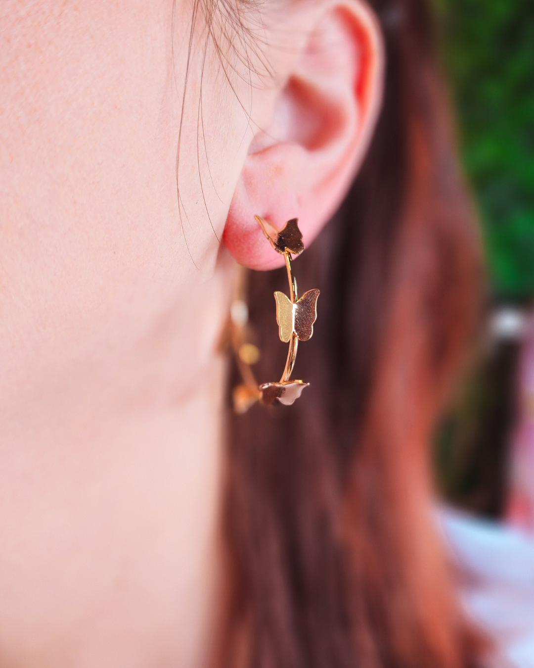 Butterfly Hoop Earrings