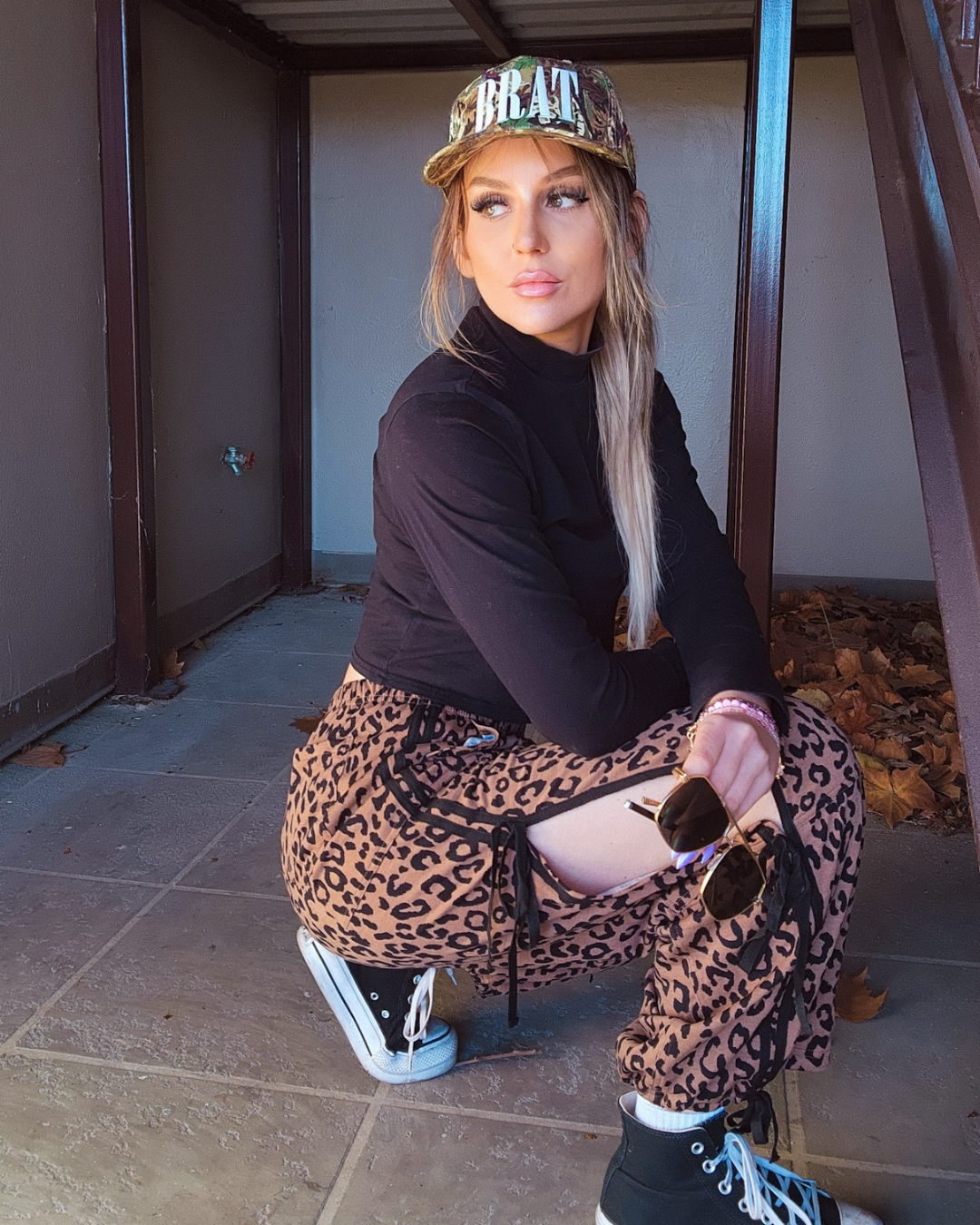 Make a Move Cheetah Bow Slit Pants