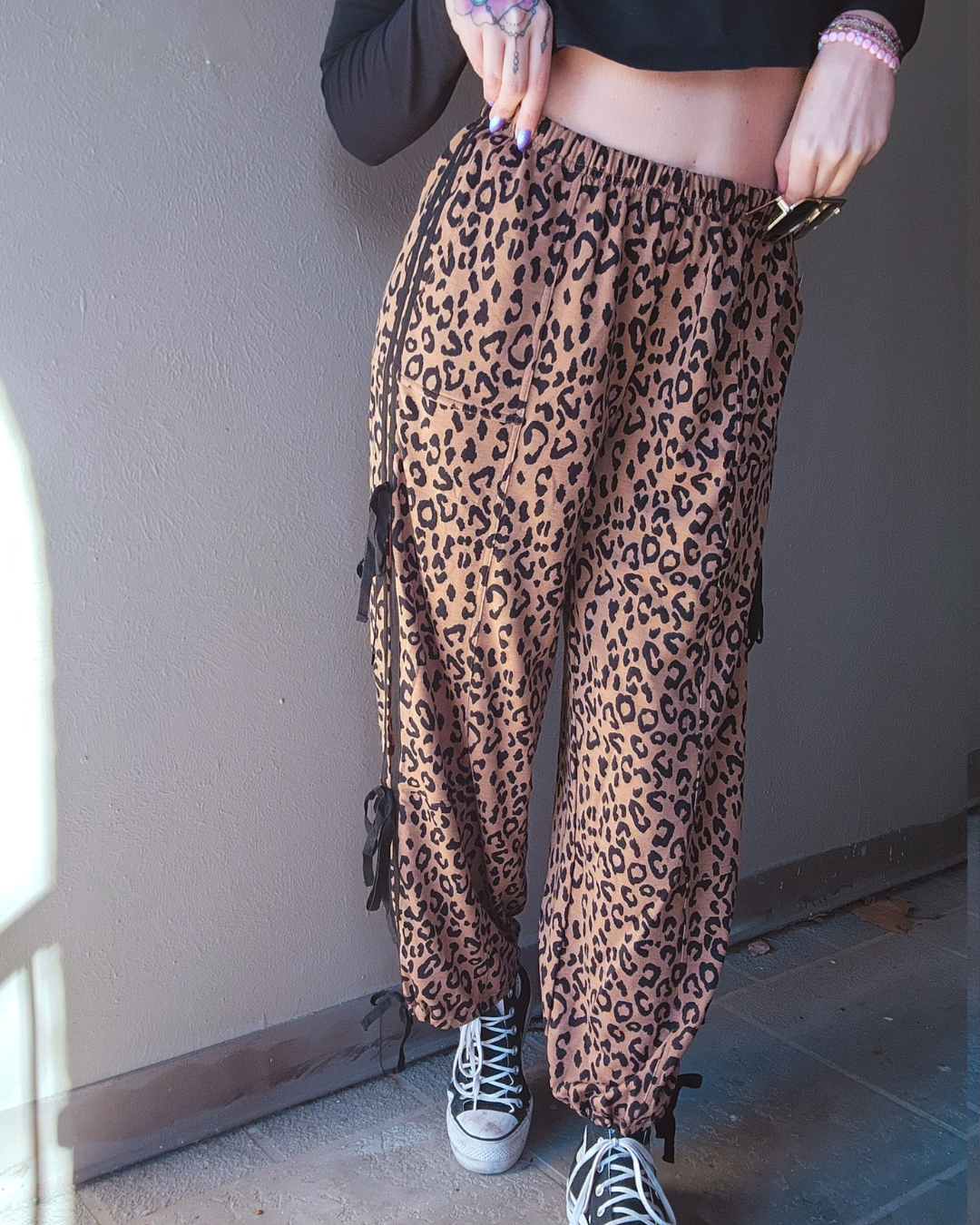 Make a Move Cheetah Bow Slit Pants