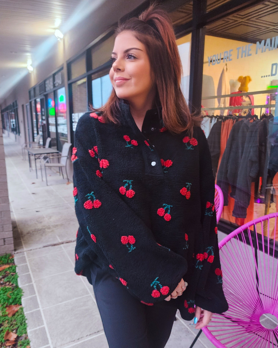 Cherry On Top Fleece Pullover