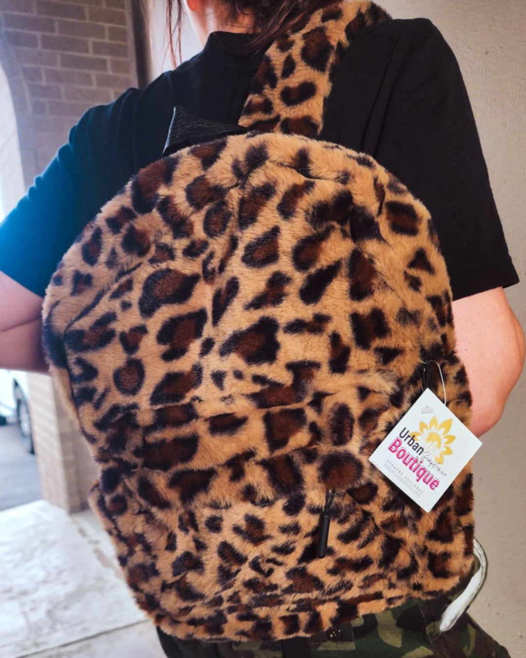 Fuzzy Cheetah Backpack