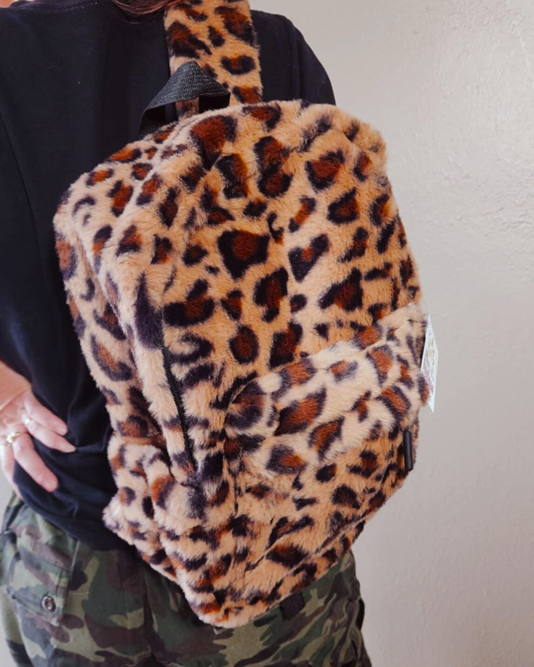 Fuzzy Cheetah Backpack
