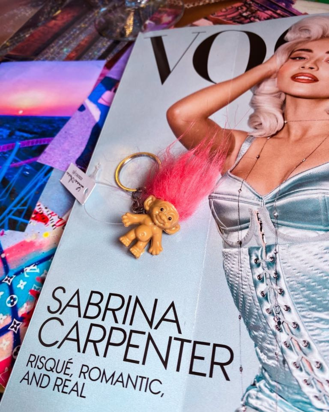 Coral Haired Trolls Key Chain