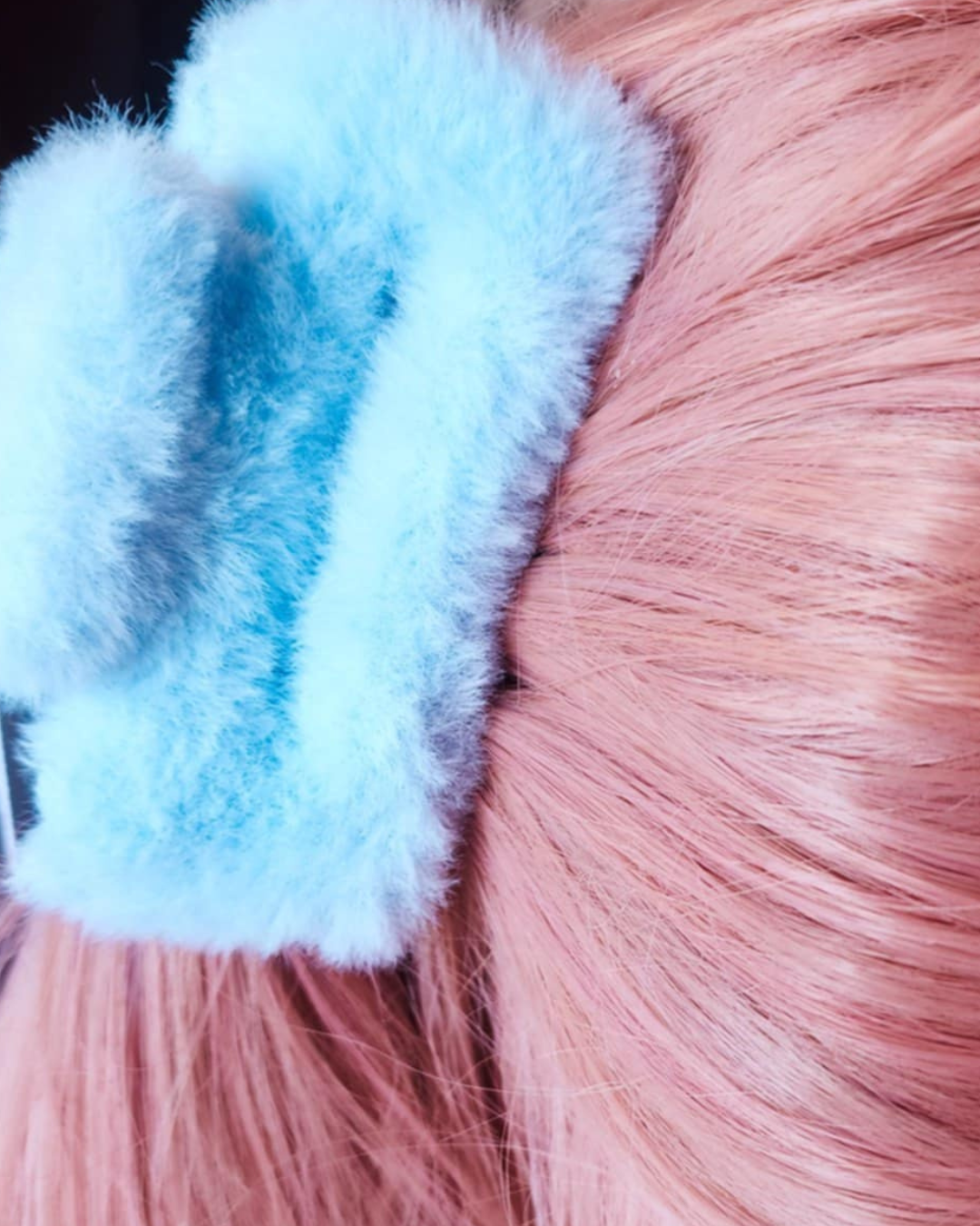 Fuzzy Baby Blue Claw Clip