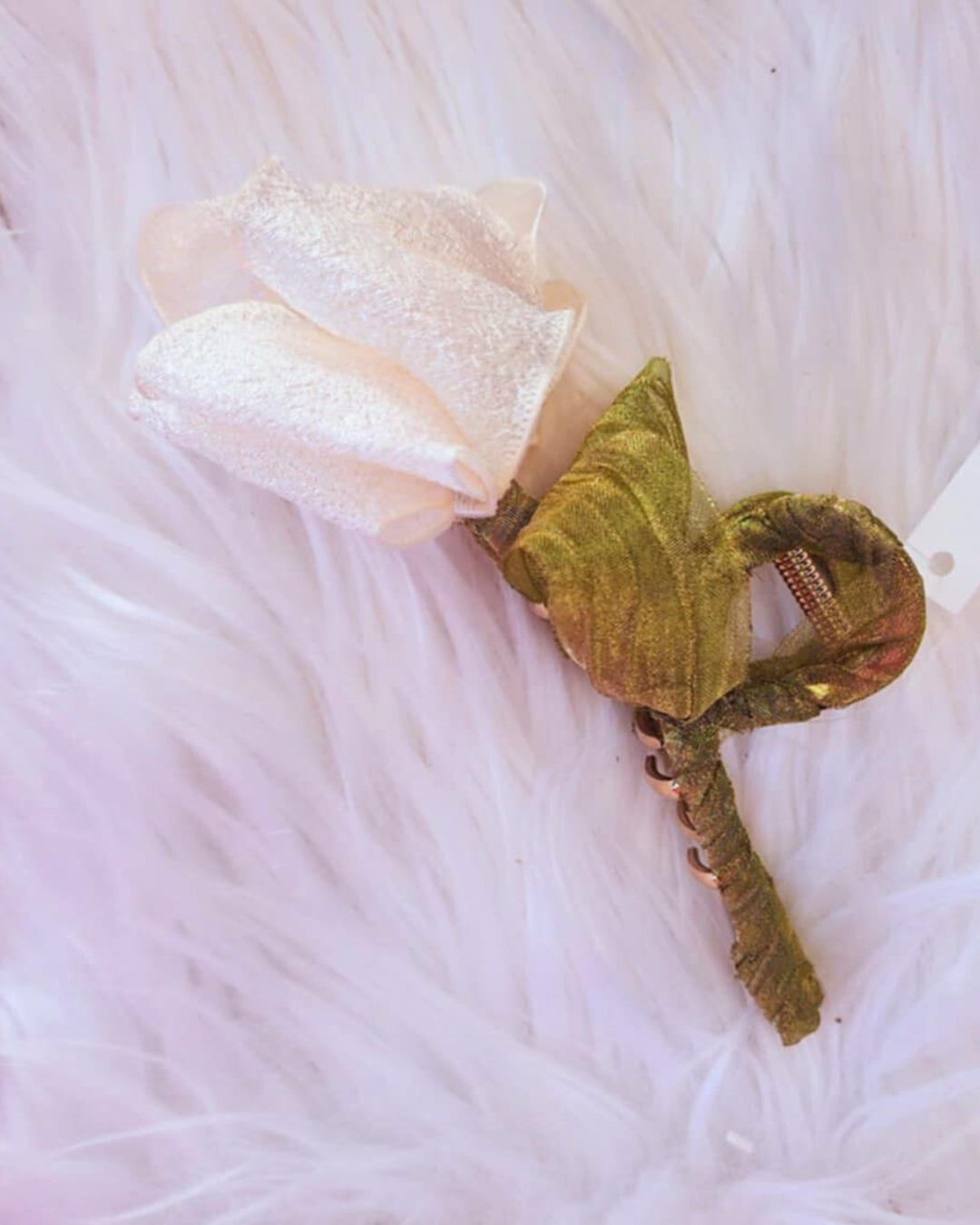 White Rose Claw Clip