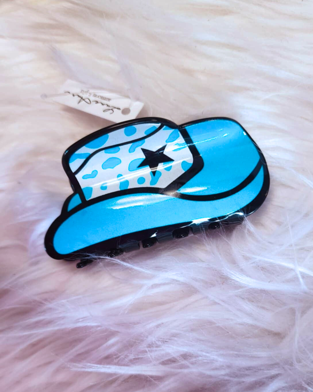 Blue Cowboy Hat Claw Clip