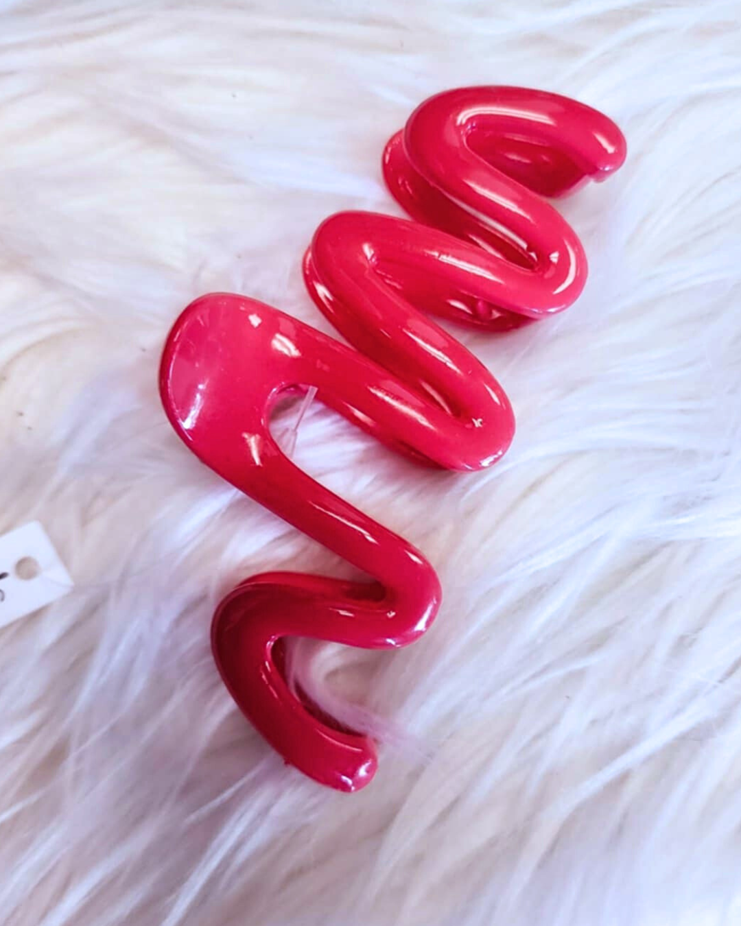 Dark Pink Squiggle Claw Clip