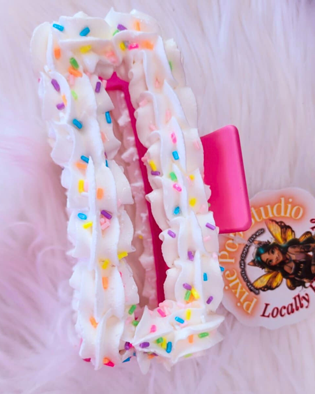Rainbow Sprinkles w/ Frosting Claw Clip