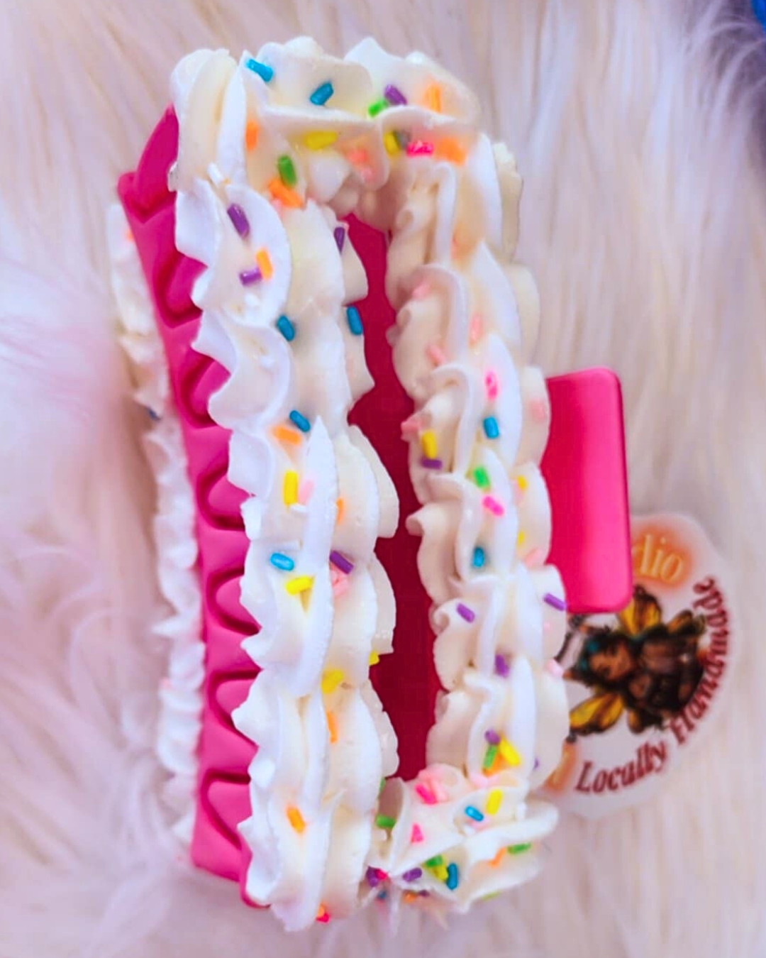 Rainbow Sprinkles w/ Frosting Claw Clip