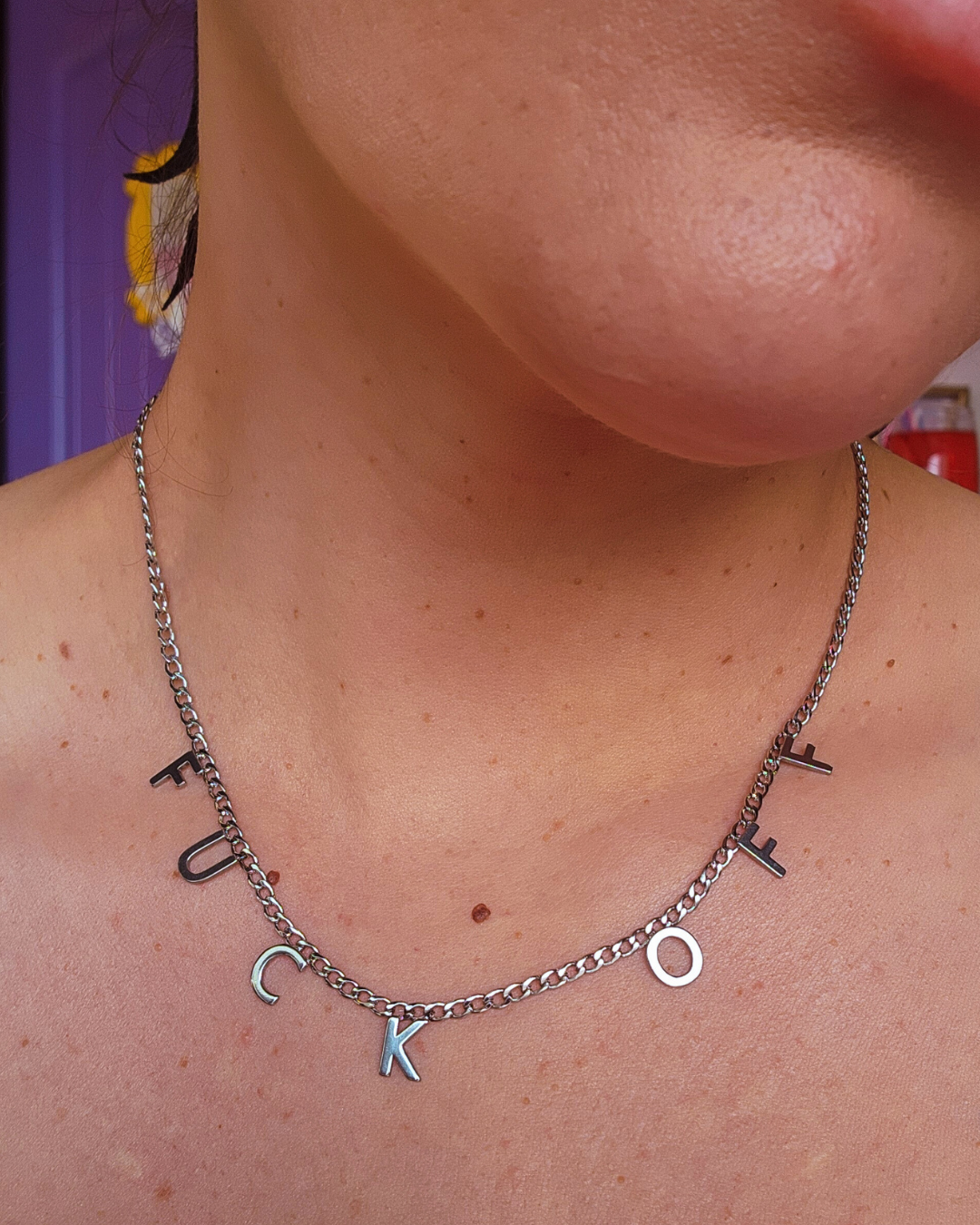 Silver Eff Off Necklace