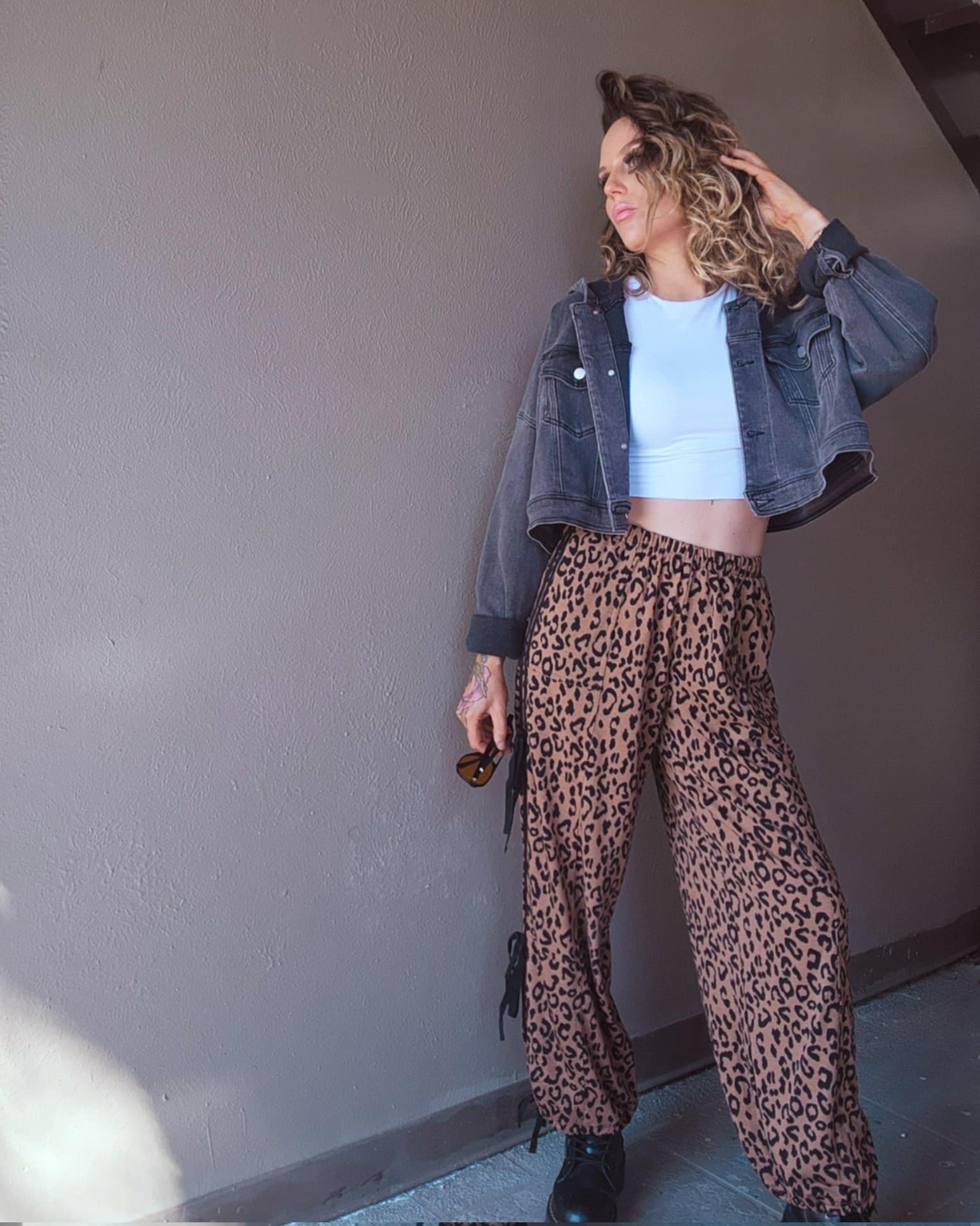 Make a Move Cheetah Bow Slit Pants