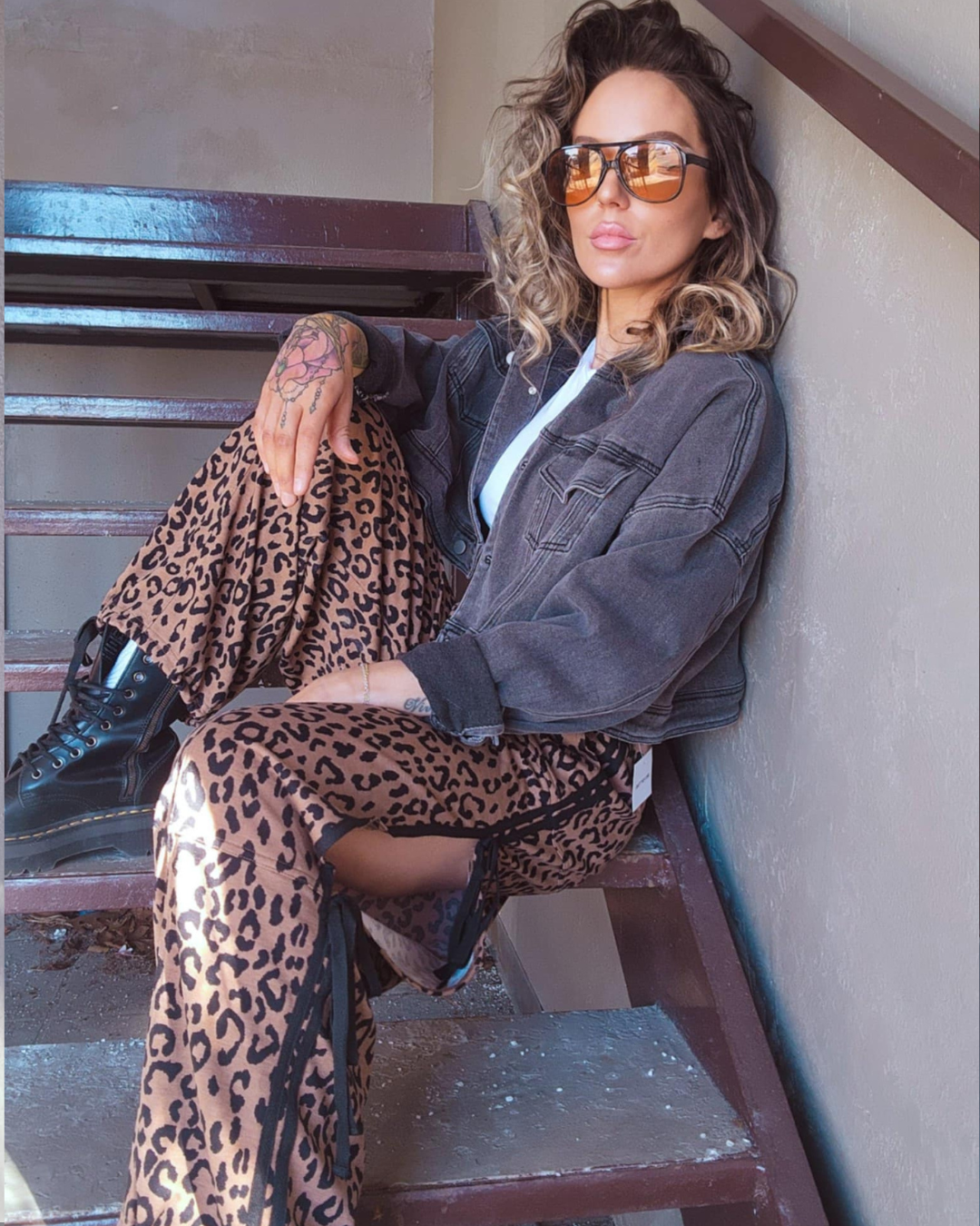Make a Move Cheetah Bow Slit Pants