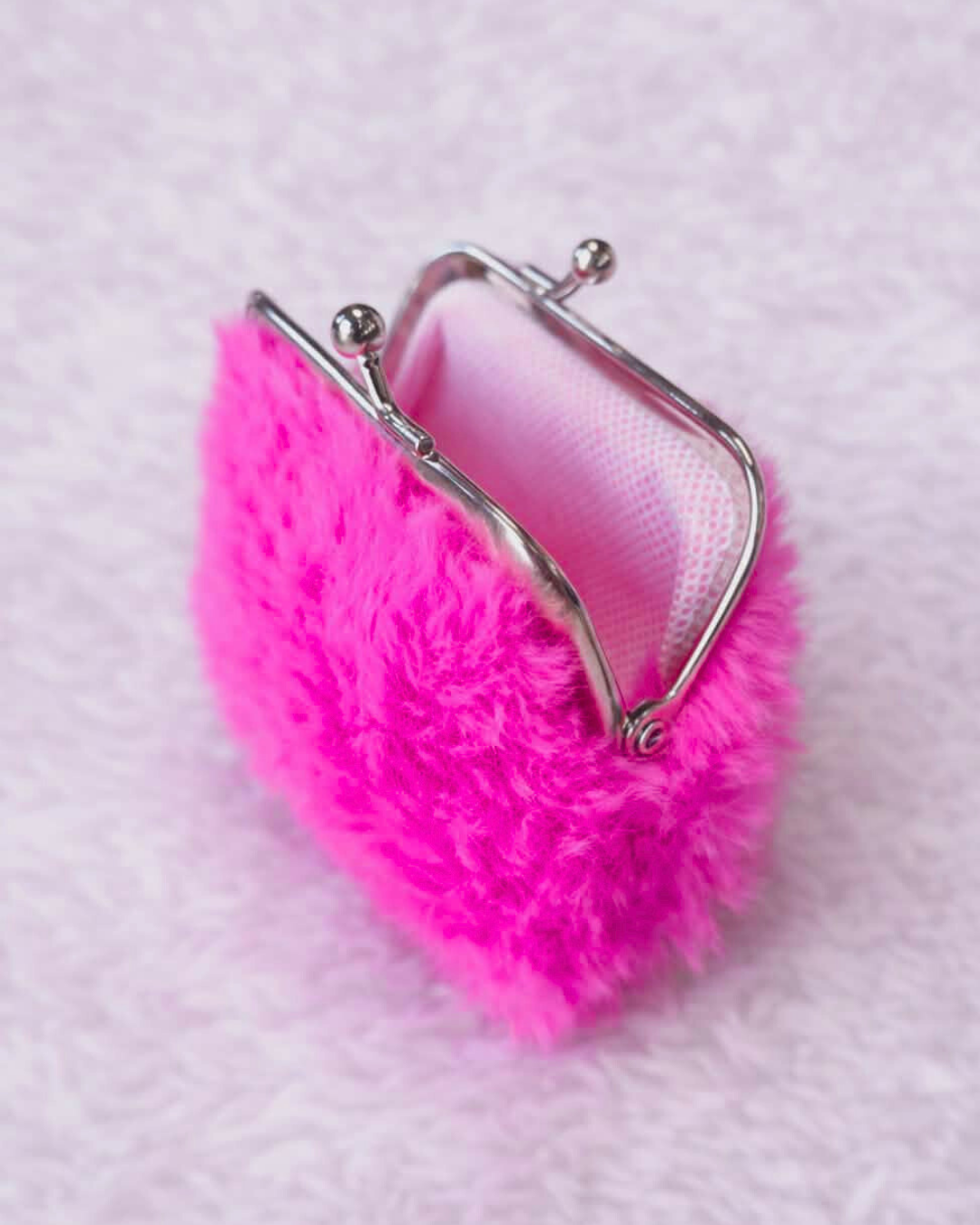Hot Pink Fuzzy Coin Purse