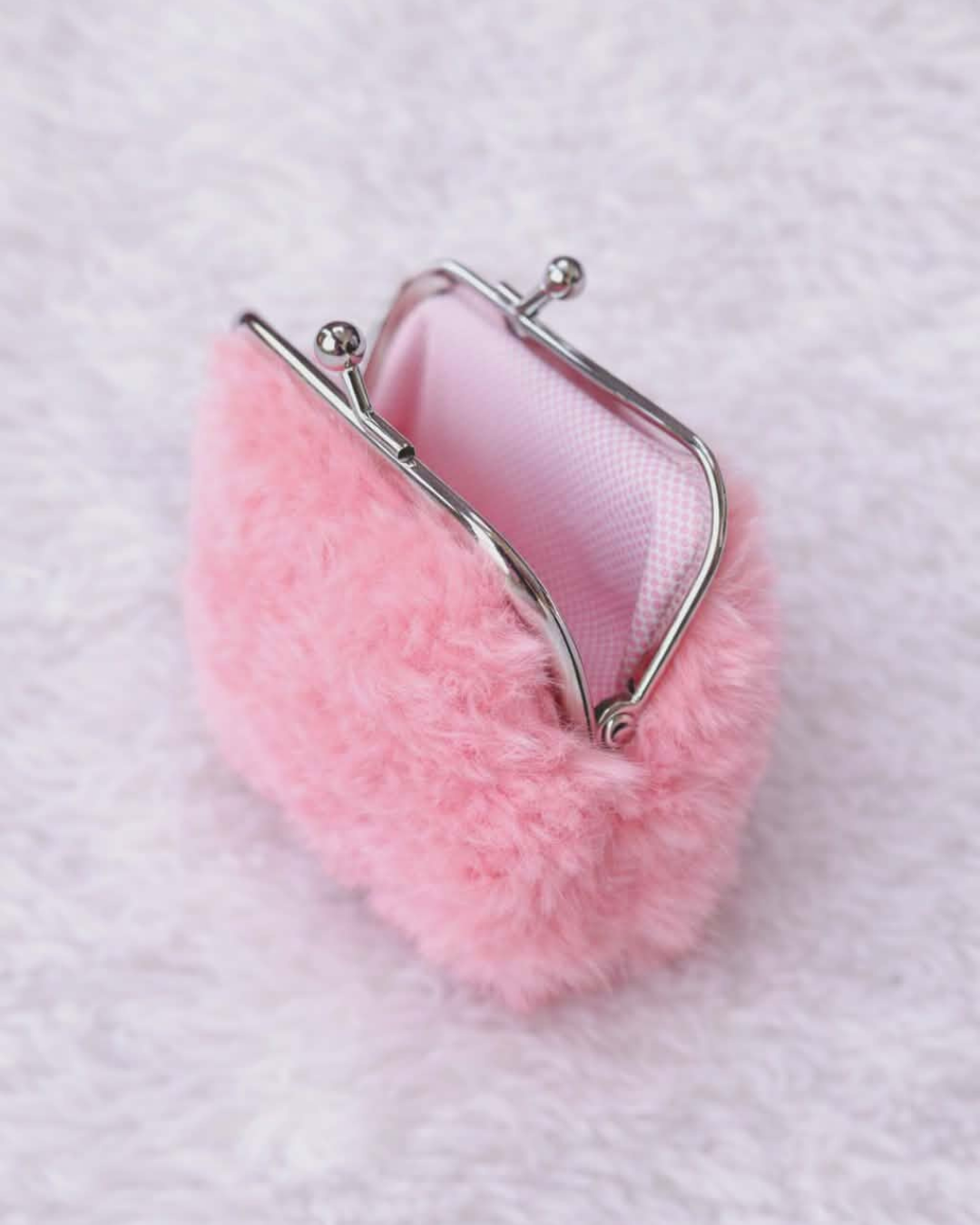 Light Pink Fuzzy Coin Purse