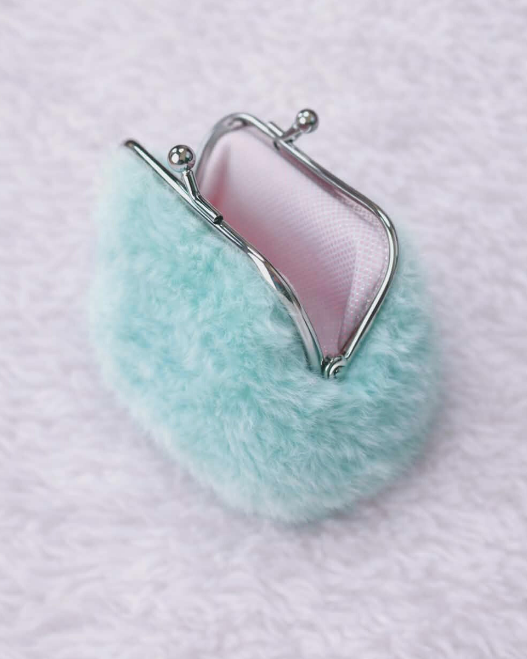 Light Blue Fuzzy Coin Purse
