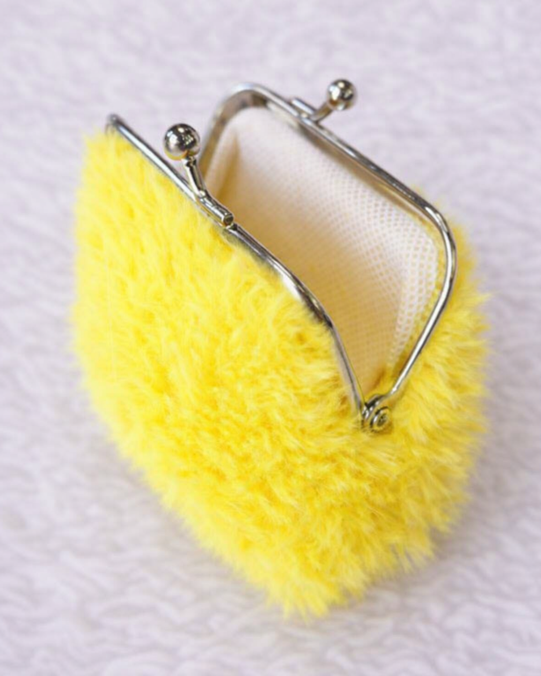 Yellow Fuzzy Coin Purse