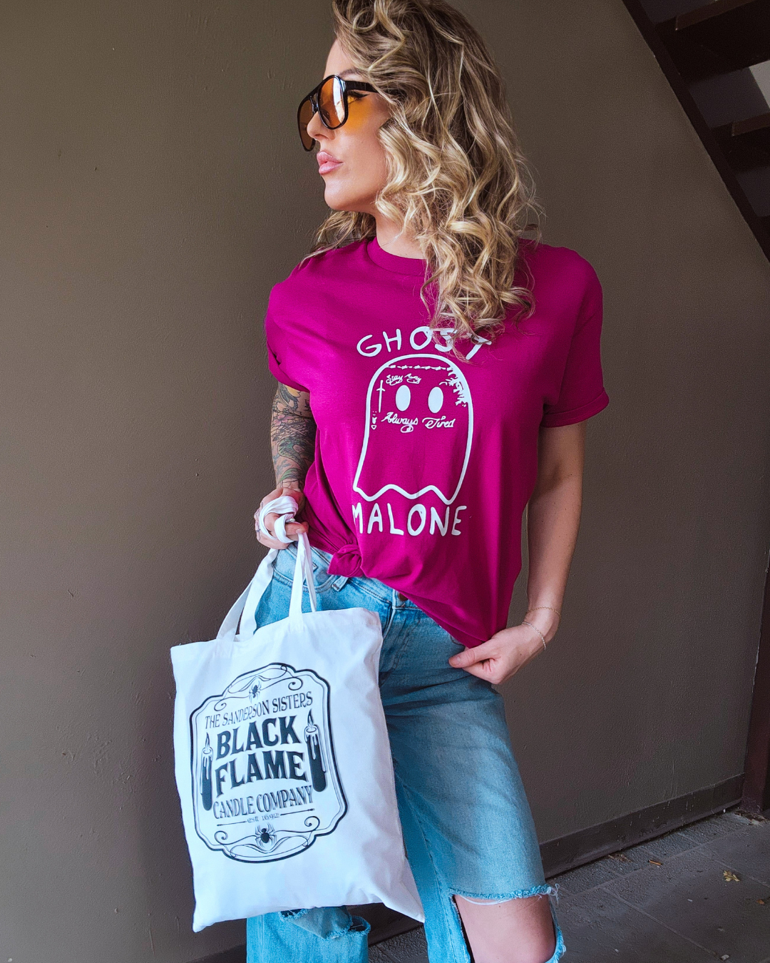 Black Flame Candle Tote