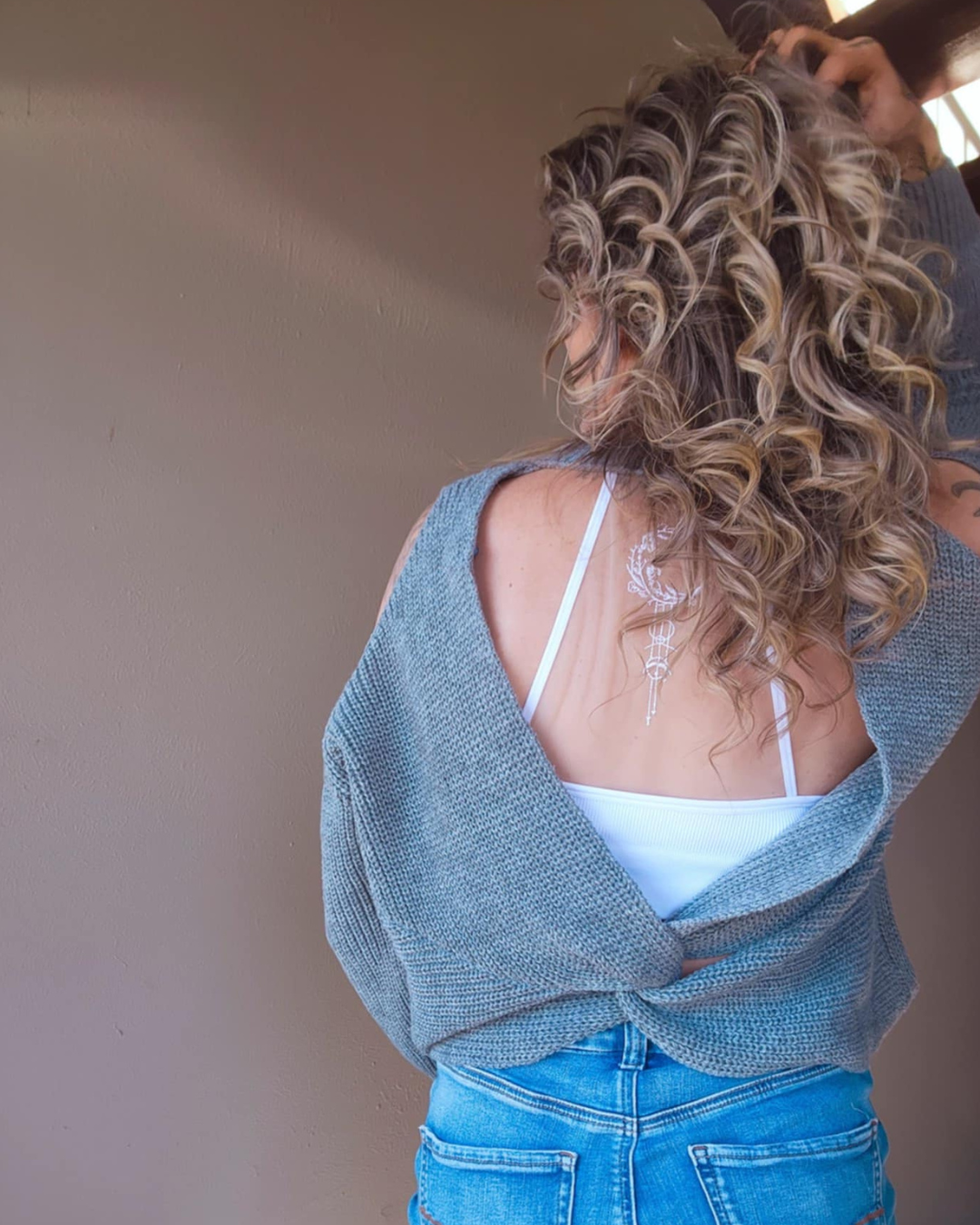 Sweet Escape Twist Back Cold Shoulder Sweater