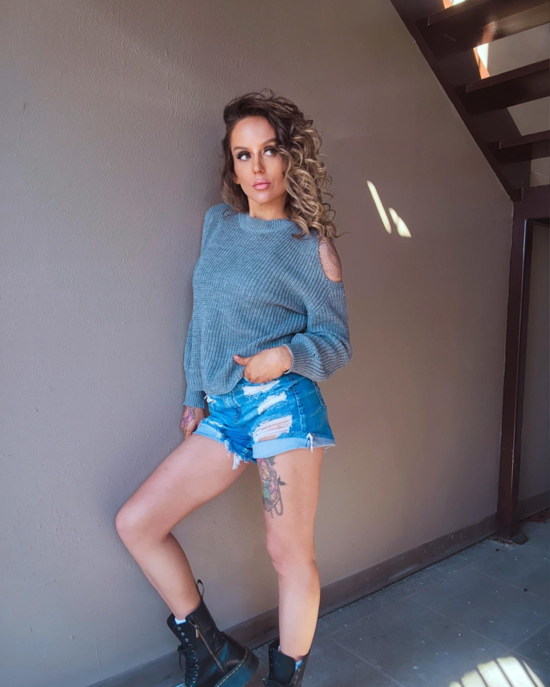 Sweet Escape Twist Back Cold Shoulder Sweater
