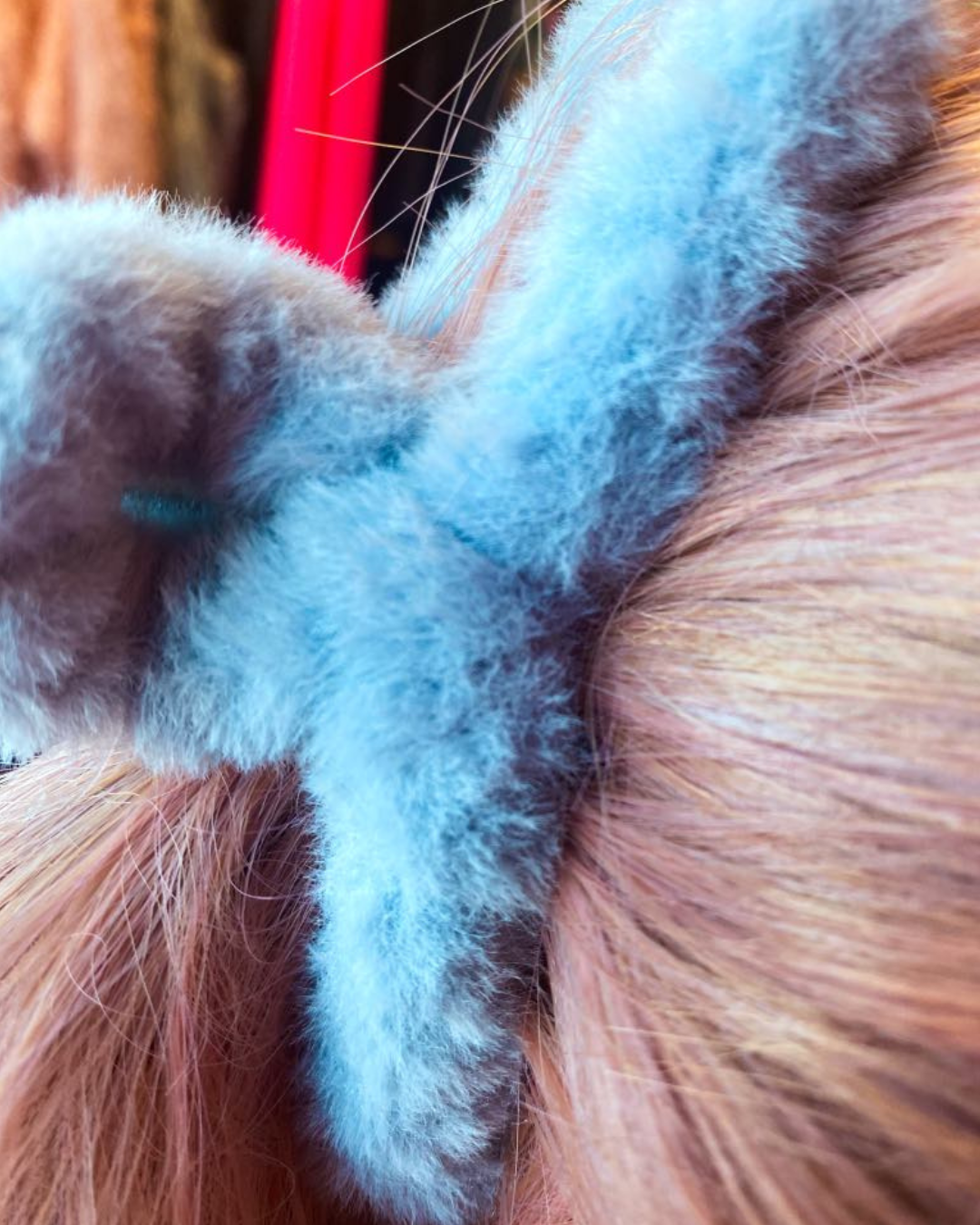 Fuzzy Gray Loop Claw Clip