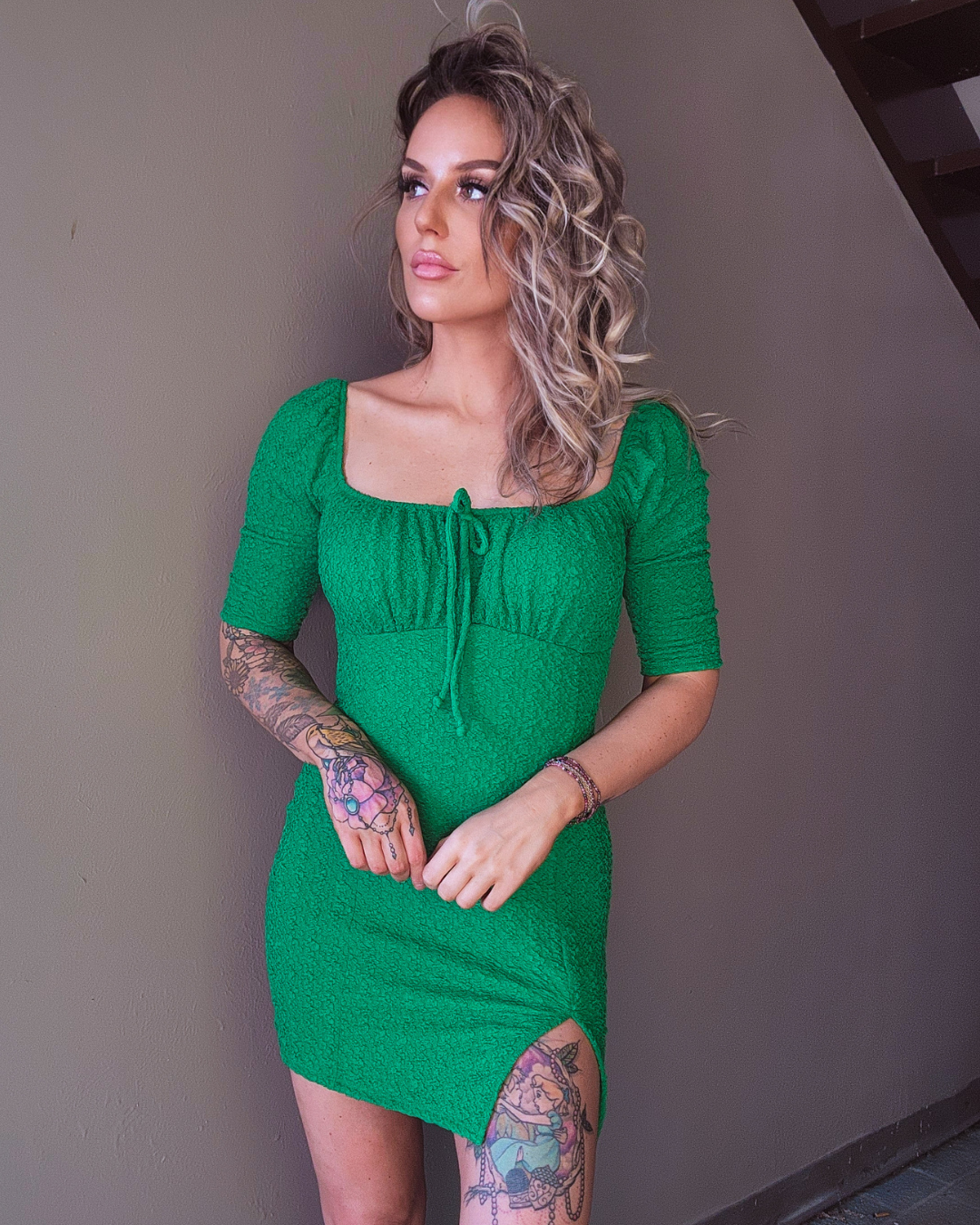 Just My Luck Kelly Green Mini Dress