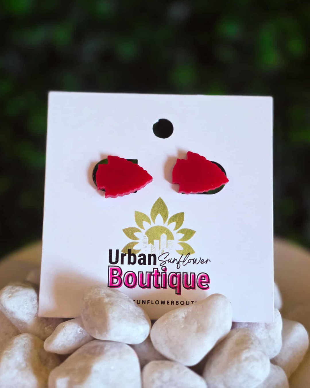 Red Arrowhead Earrings