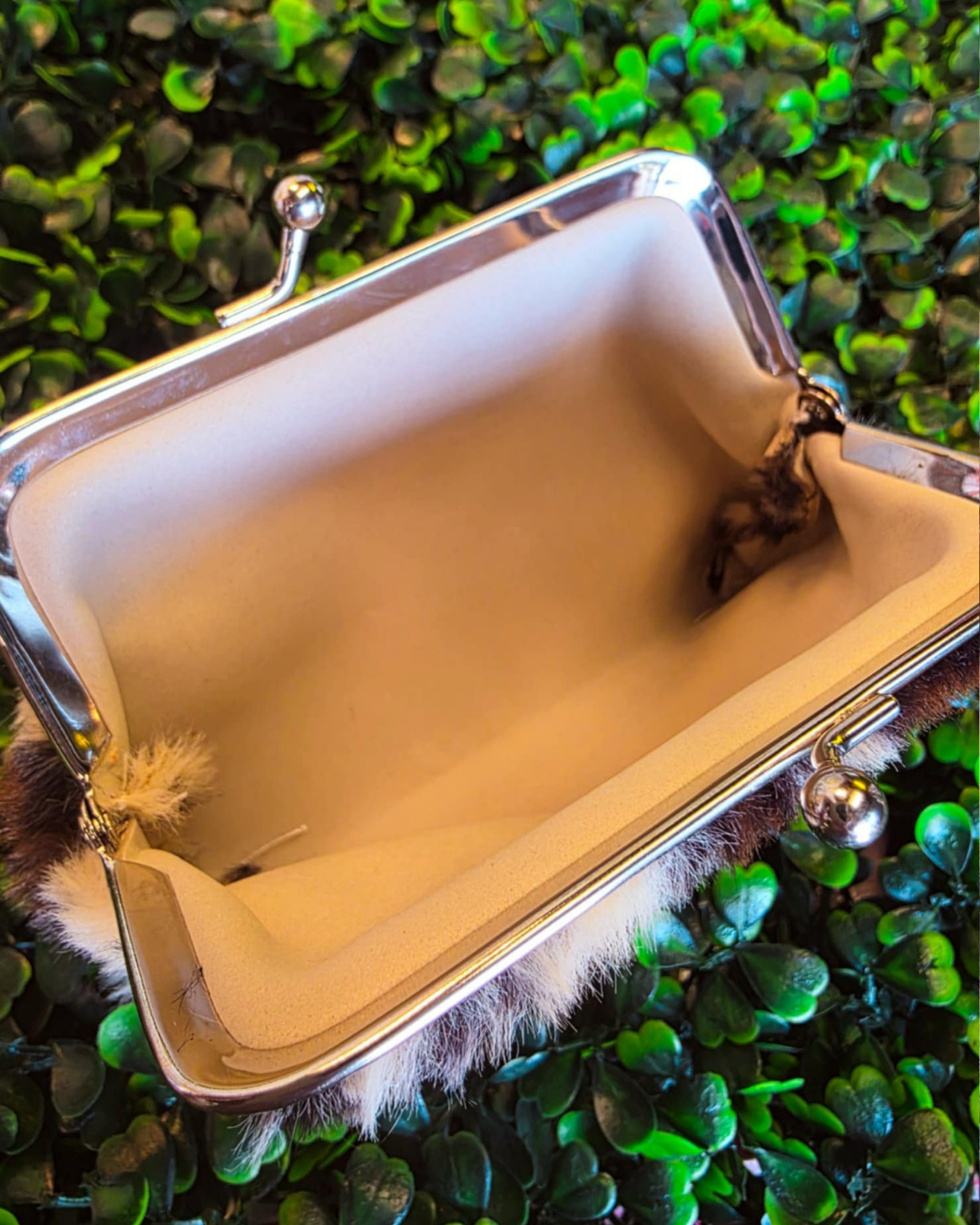 Large Fuzzy Cheetah Print Coin Purse