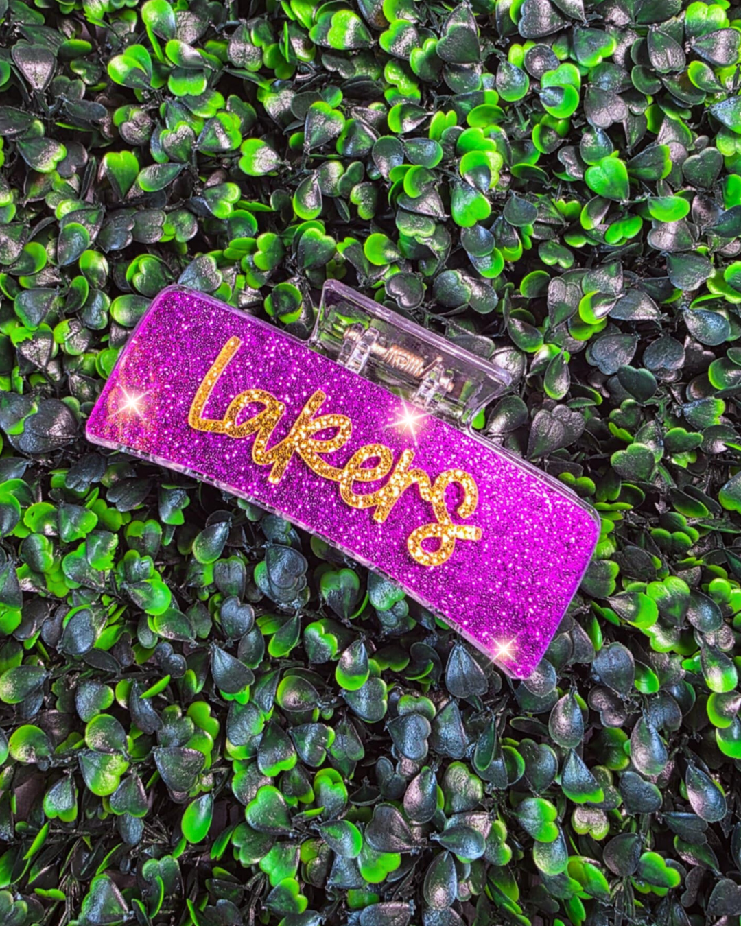 Large LAKERS Glitter Claw Clip