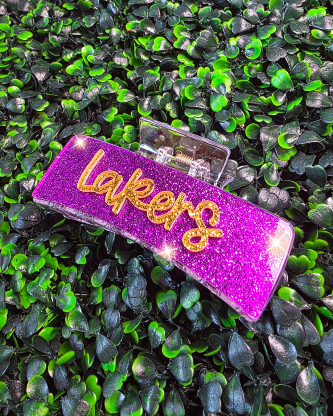 Large LAKERS Glitter Claw Clip