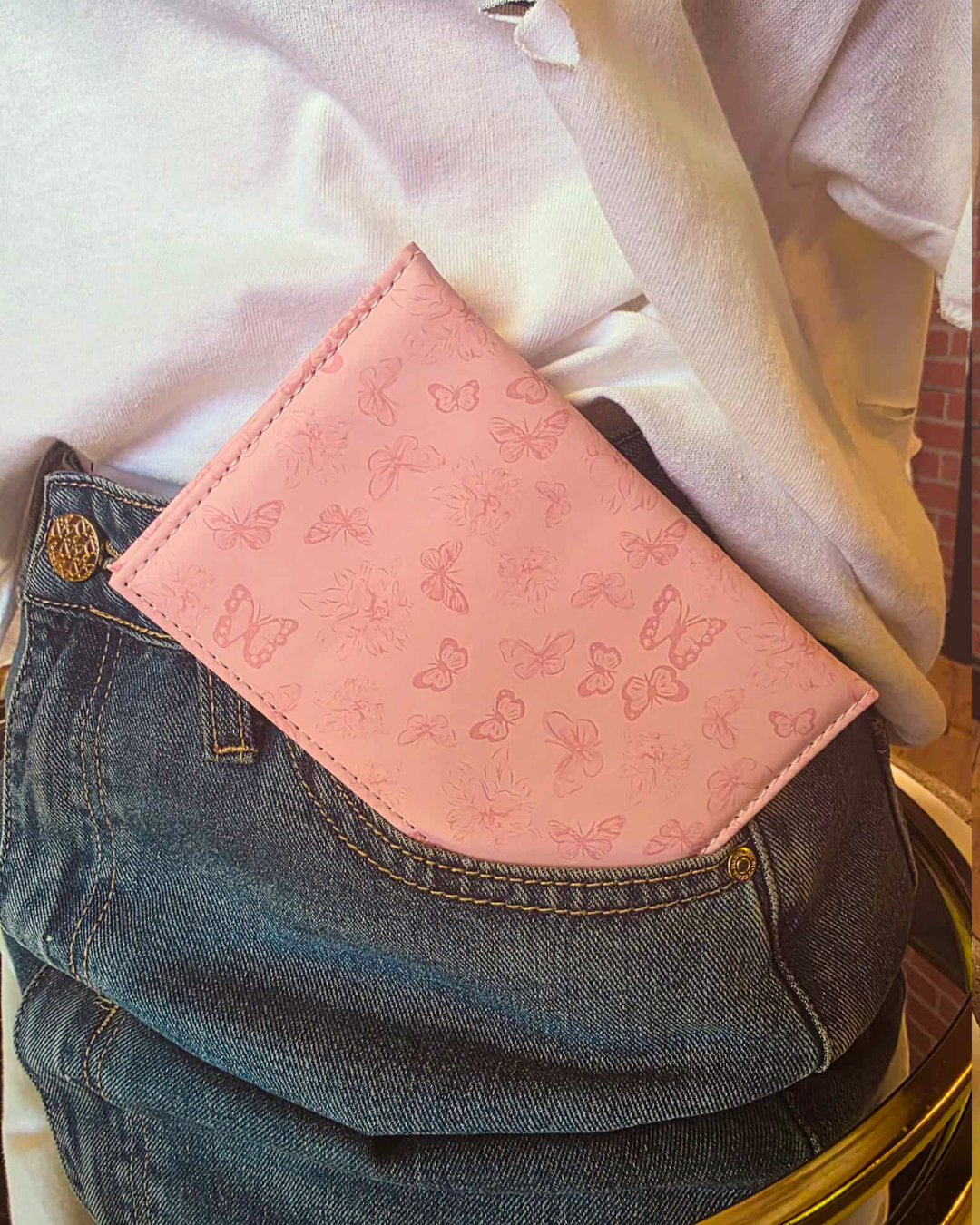 Pink Butterfly Passport Cover
