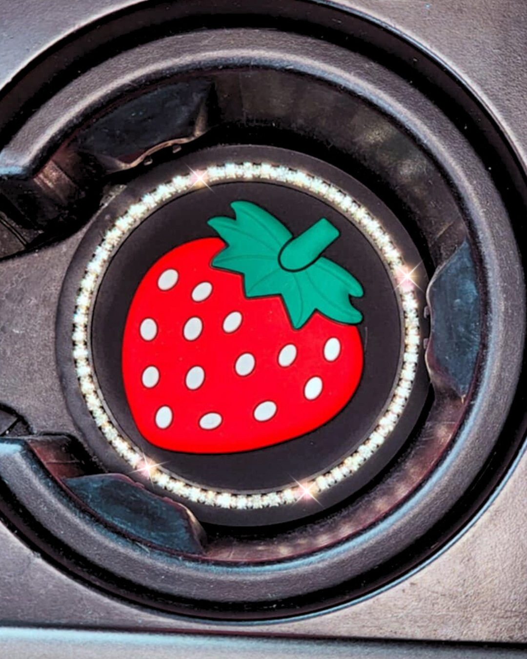 Strawberry Rhinestone Car Coaster