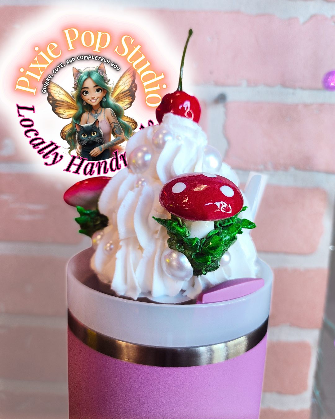 PIXIE POP Mushroom Whipped Cream 40oz Stanley Topper