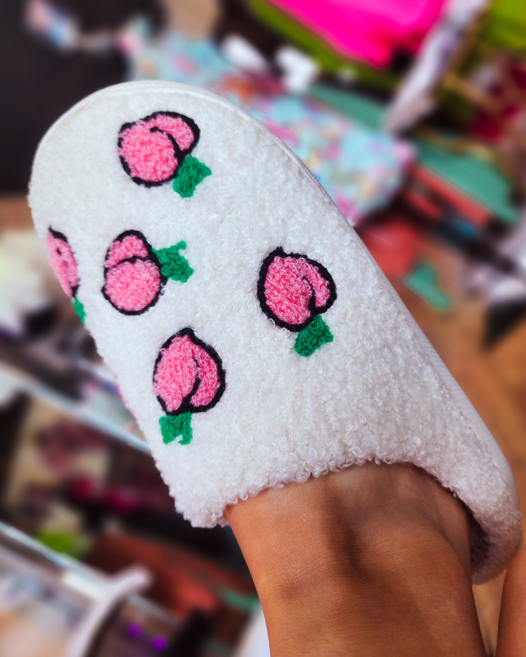 Fuzzy Peach Slippers